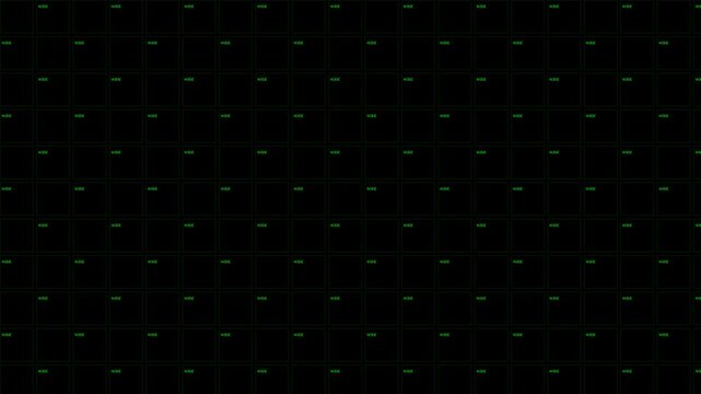 A grid of small green lights on a black background, creating a digital or technological pattern.