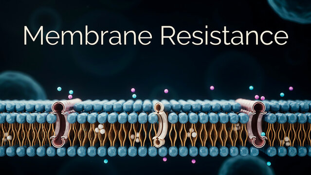 Cell membrane structure with lipid bilayer and embedded proteins for cellular transport and signaling processes in biology  science