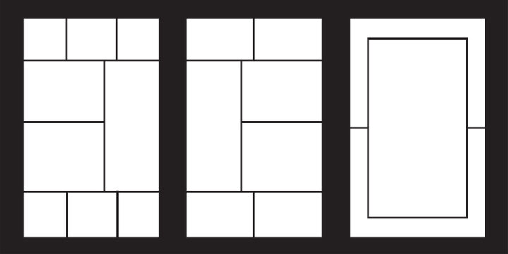 Image collage layout templates. Fashion mood board collection. Set of photo frames. Photo album ideas for banners, posters, comic pages, flyers, brochures, bouquets, and memory wall designs. Vector pa