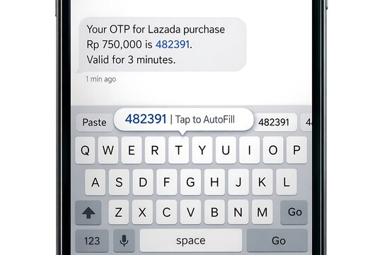 Smartphone Screen Displaying One-Time Password (OTP) for Online Purchase