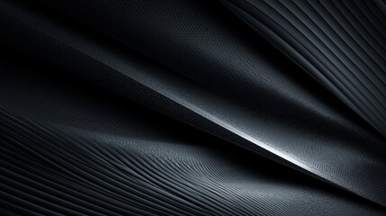 Naklejka premium Abstract dark background featuring overlapping metallic layers with intricate dotted textures and sleek smooth curves in deep charcoal gray tones