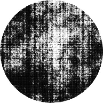 Large vector halftone circular ink texture with a transparent background