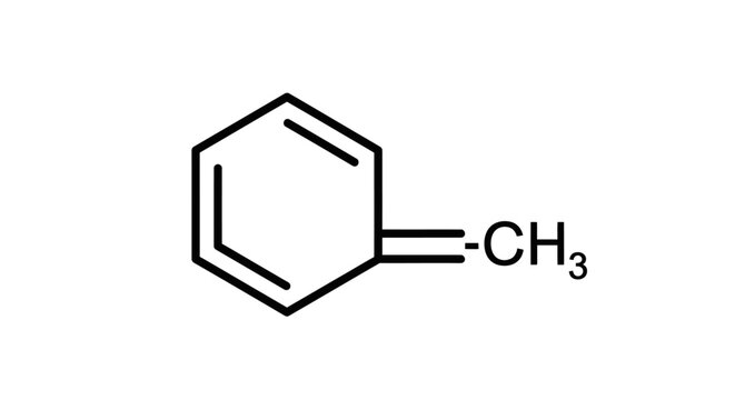Chemical structure diagram of a methylidene cyclohexadiene molecule on a white background.