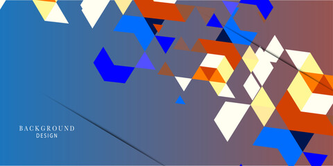 Obraz premium Blue gradient wallpaper with geometric shapes