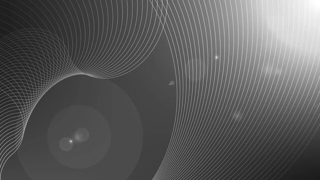 Abstract background with curved white grid lines and lens flare modern dynamic design