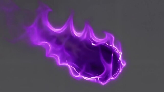 Vibrant purple flame bursts with glowing embers against a dark backdrop.