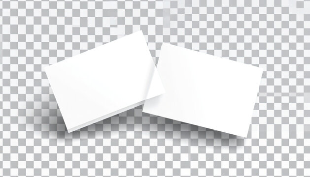 Blank white paper cards isolated.