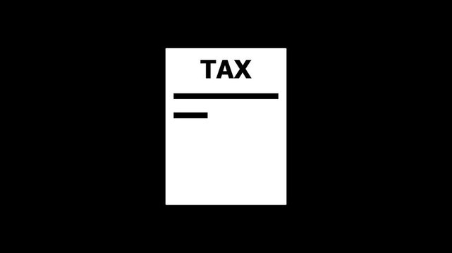  tax document animated icon. Identification card outline icon . Driver's license Identification card symbol. 4k video