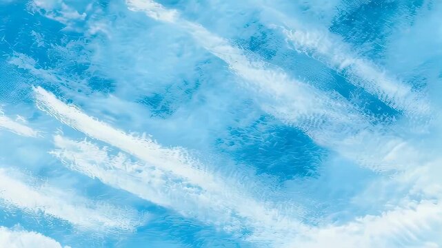 Sky texture with white cloud pattern from top to bottom. Motion graphic background of cloud formations for abstract concept.
