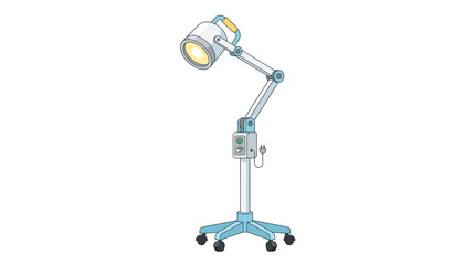 Naklejka premium Medical Examination Lamp on Wheels, Adjustable Surgical Light for Clinics and Hospitals