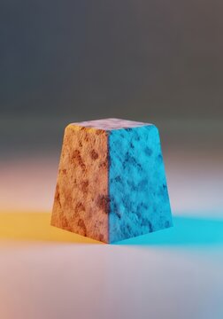 A single foundational block resting on a clean surface, representing the primary heading or cornerstone of a structure or informational design, architecture, block, clean