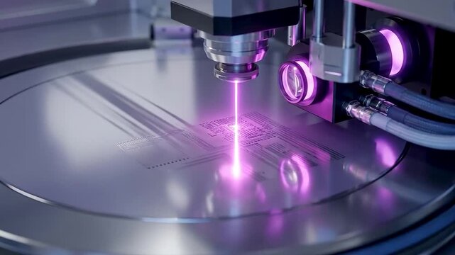Deep-tech semiconductor fabrication process, extreme close-up view of an EUV lithography system