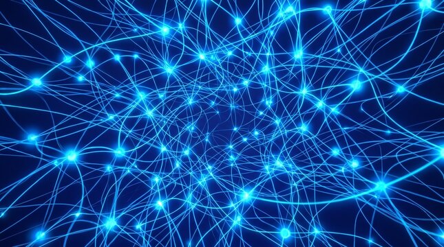 Abstract neural network connections showing digital data flow and connectivity.