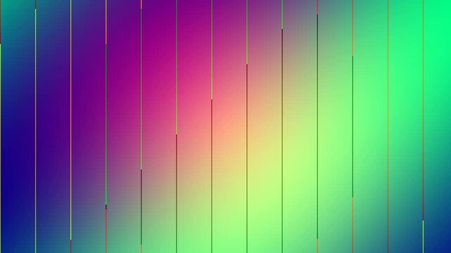Abstract background with vertical stripes and a vibrant gradient of purple, pink, yellow, and green.