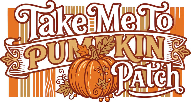 Fall autumn thanksgiving halloween pumpkin patch typography design vintage style text for seasonal celebrations