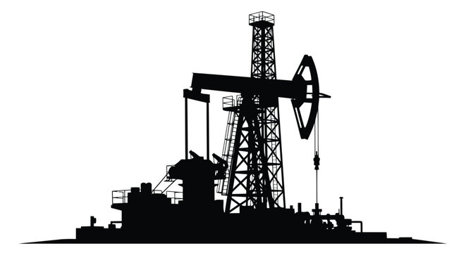 Oil pump jack silhouette