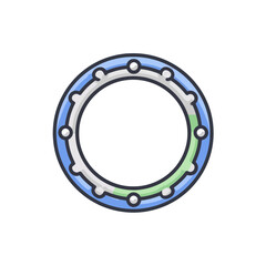 Naklejka premium Blue and White Gasket Icon