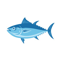 Fototapeta premium Blue Tuna Fish Vector Illustration Isolated