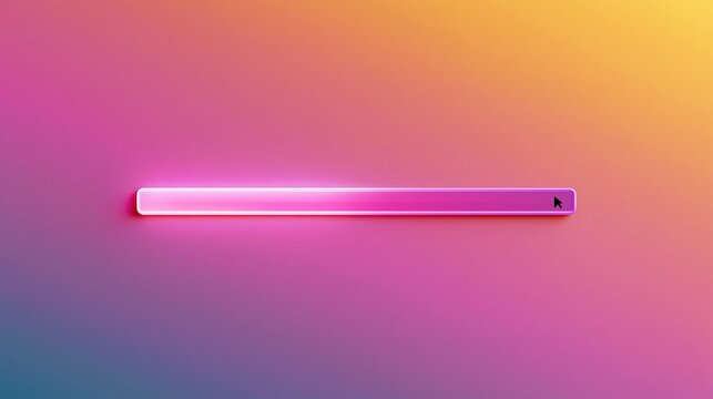 Progress bar component indicates current status using a sleek glowing design against a smooth multi-colored screen backdrop.