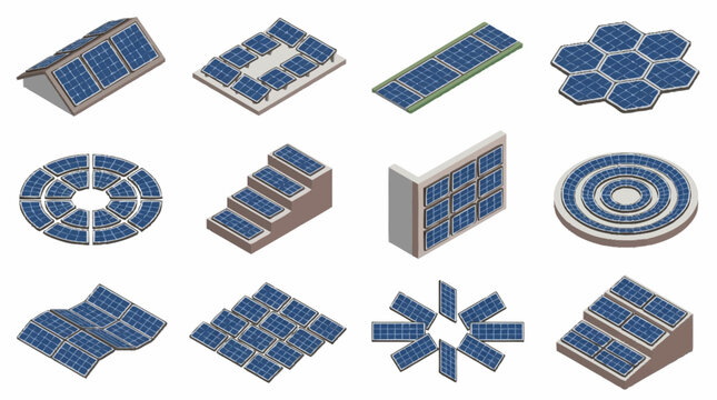 Assorted Solar Panel Designs and Layouts Collection.