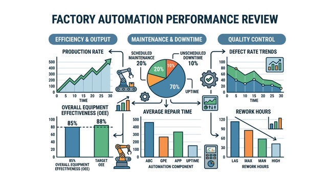 Factory Automation Performance Review: Efficiency, Downtime, Quality Control & OEE