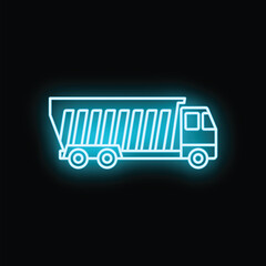 Dumper truck light effect sign, cargo vehicle concept © anatolir