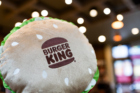 Bangkok, Thailand - June 26, 2026 : Burger King Whopper Hand-Warmer Pillow in June 2026 by Burger King Thailand.