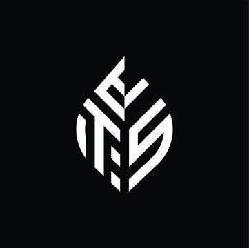 TS letter with leaf element logo design abstract, minimalist modern style