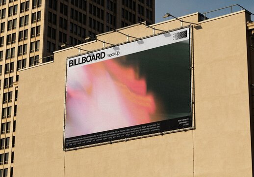 Angled View Billboard Mockup For Outdoor Advertising Design