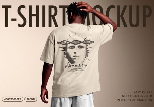 Back View T-Shirt Mockup For Apparel And Branding Design