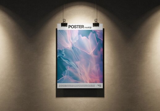 Hanging Poster Mockup For Print And Advertising Design