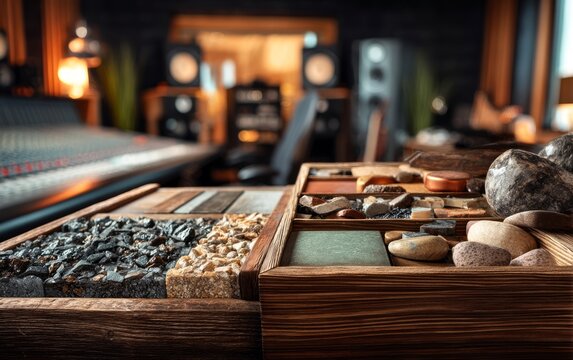Dramatic Sound Prop Table with Array of Textures and Elements for Use