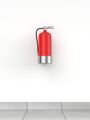 Obraz premium Fire extinguisher mounted on wall