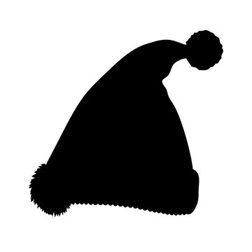 Santa Hat Silhouette &ndash; Christmas Costume Cap Vector Icon