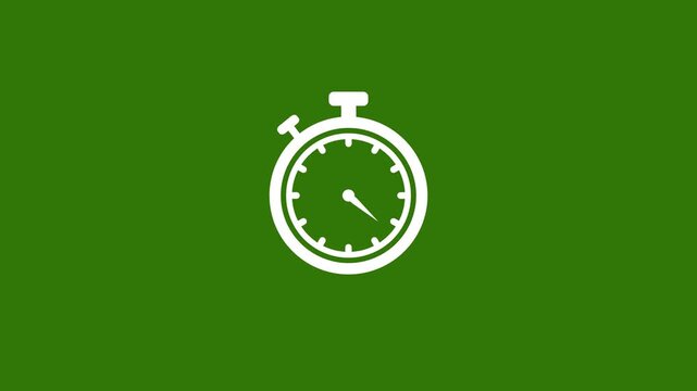 A wonderful new digital stopwatch icon with rotated animation on green background.Abstract stopwatch icon,clock icon,timer icon animation.