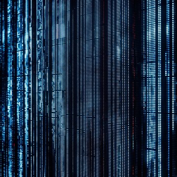 Abstract digital background with glowing blue vertical data streams