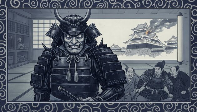 戦国の世の場面 日本史イラスト素材