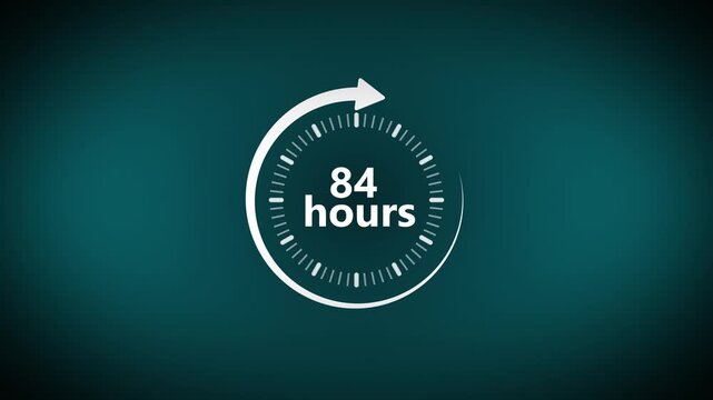 84 Hours Countdown Timer Animation with Circular Progress Display and Digital Clock Dashboard on Gradient Background 4k visuals