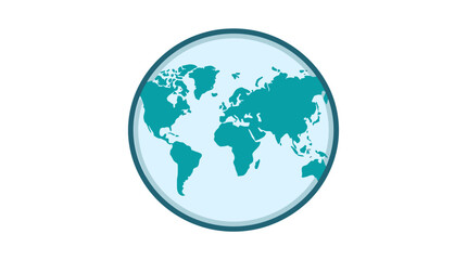 Fototapeta premium A digital illustration of the Earth from space shows a blue globe with continents.