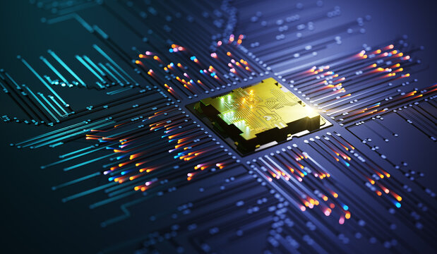 Network and computer chip background
