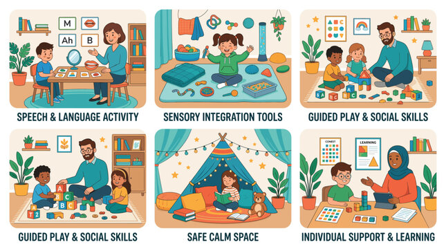 Occupational therapy activities for kids and children with disabilities and learning difficulties