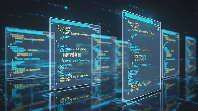 Abstract Digital Computer Code Background for Programming and Cybersecurity