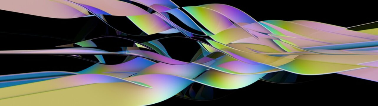 The colored shape of the flow in space.