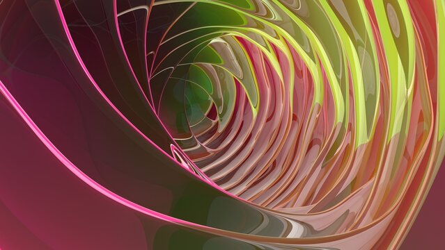 Bright layers into a geometric swirl.
