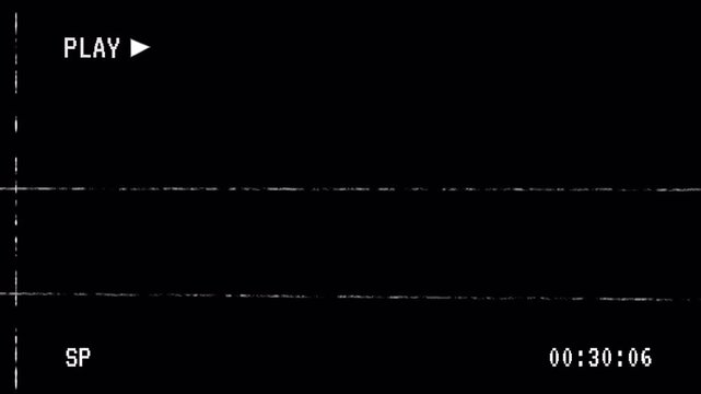 Classic VHS Playback Overlay with Double Tracking Lines and Analog Tape Artifacts