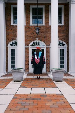 latina doctorate on graduation day in all her regalia