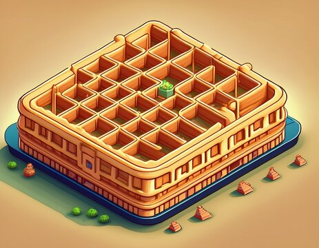 waffle structure isometric views