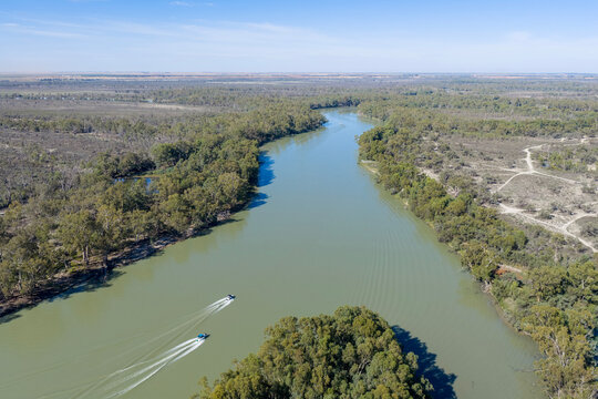 Boats on the Murray River. Renmark. South Australia.