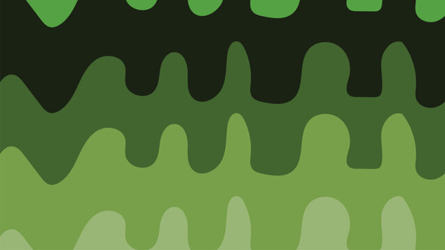 Abstract green organic wavy layered background with slime dripping liquid pattern shapes
