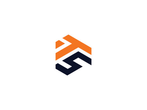 letter TS icon logo design lineout logo